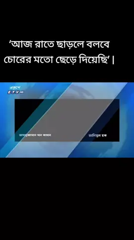 ‘আজ রাতে ছাড়লে বলবে চোরের মতো ছেড়ে দিয়েছি’ |
