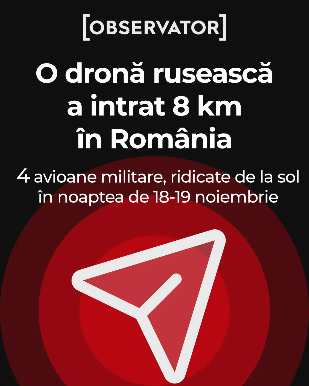 O dronă rusească a intrat 8 km în România. Patru avioane militare, ridicate de la sol. Traseul dronei ‼️  #observator #antena1 #stiri #news #fyp   