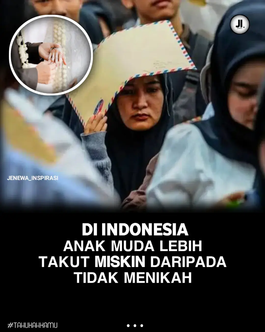 “Anak muda sekarang bukan takut nggak laku—mereka takut hidup sengsara setelah nikah.” Fenomena “lebih takut miskin daripada tidak menikah” di kalangan anak muda Indonesia semakin sering dibicarakan. Bukan tanpa alasan—biaya hidup naik, gaji stagnan, kebutuhan semakin besar. Banyak yang berpikir, menikah tanpa kesiapan finansial justru bisa menambah beban, bukan kebahagiaan. Namun ada sudut pandang lain: sebagian anak muda dianggap terlalu konsumtif, sehingga standar hidup mereka ikut naik dan makin merasa belum siap. Di sisi lain, norma sosial juga berubah. Menjadi lajang bukan lagi sesuatu yang dianggap “aneh”—justru banyak yang lebih memilih fokus membangun karier, stabilitas mental, dan kebebasan pribadi. Pada akhirnya, bukan soal takut menikah atau takut miskin. Anak muda hanya ingin hidup yang layak tanpa harus terjebak dalam tekanan ekonomi. Dan itu wajar. Menurut kamu, anak muda sekarang realistis… atau terlalu khawatir? 🤔💬