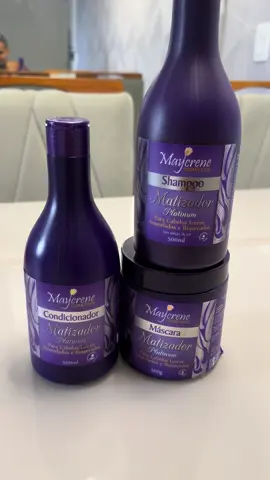 Kit Capilar Matizador Platinum Maycrene: Shampoo + Mascara + Condicionador 500g #tiktokshop #maycremecosmeticos #shampoo #condicionador #mascara