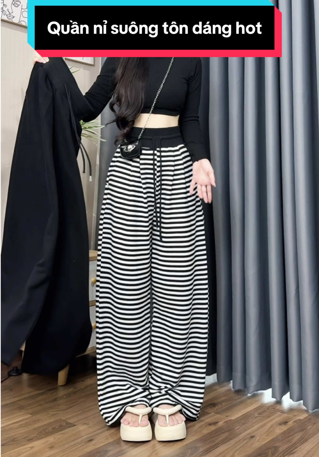 Quần nỉ suông cạp cao tôn dáng hot #N #phanhriviuuu #outfitideas #thoitrangnu #xuhuong 