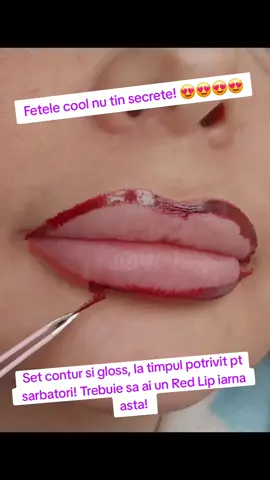 Cat imi placeeee! 😍😍😍😍 #redlip #musthave #sacheu #contour #lipgloss 