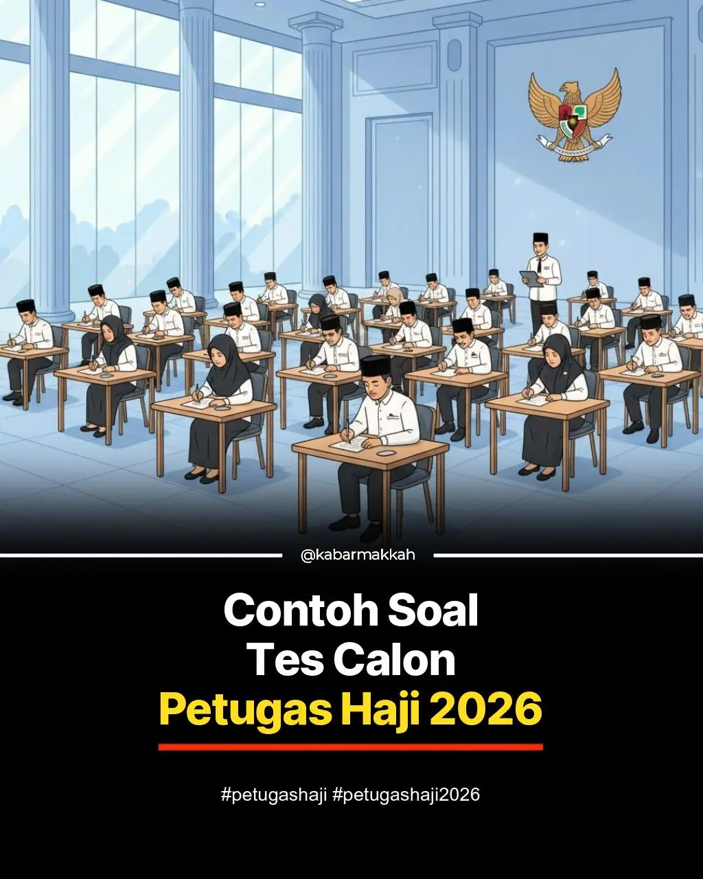 Contoh Soal Tes Petugas Haji 2026 | materi kisi-kisi soal ujian petugas haji | soal ujian penerimaan petugas haji 2026 | soal tanya jawab pilihan ganda | rekrutmen petugas haji 2026 Bersiaplah, di bulan November ini akan ada penerimaan petugas haji 2026, Semoga contoh soal ujian petugas haji 2026 ini bermanfaat untuk semua.  Jangan lupa follow save dan share, insya Allah akan kami update terkait rekrutmen dan langkah smart menjadi petugas haji 2026. contoh soal petugas haji akomodasi 2026 contoh soal petugas haji transportasi 2026 contoh soal petugas haji ppih arab saudi 2026 #petugashaji #petugashaji2026 #petugashajiindonesia #haji2026 #rekrutmenpetugashaji 