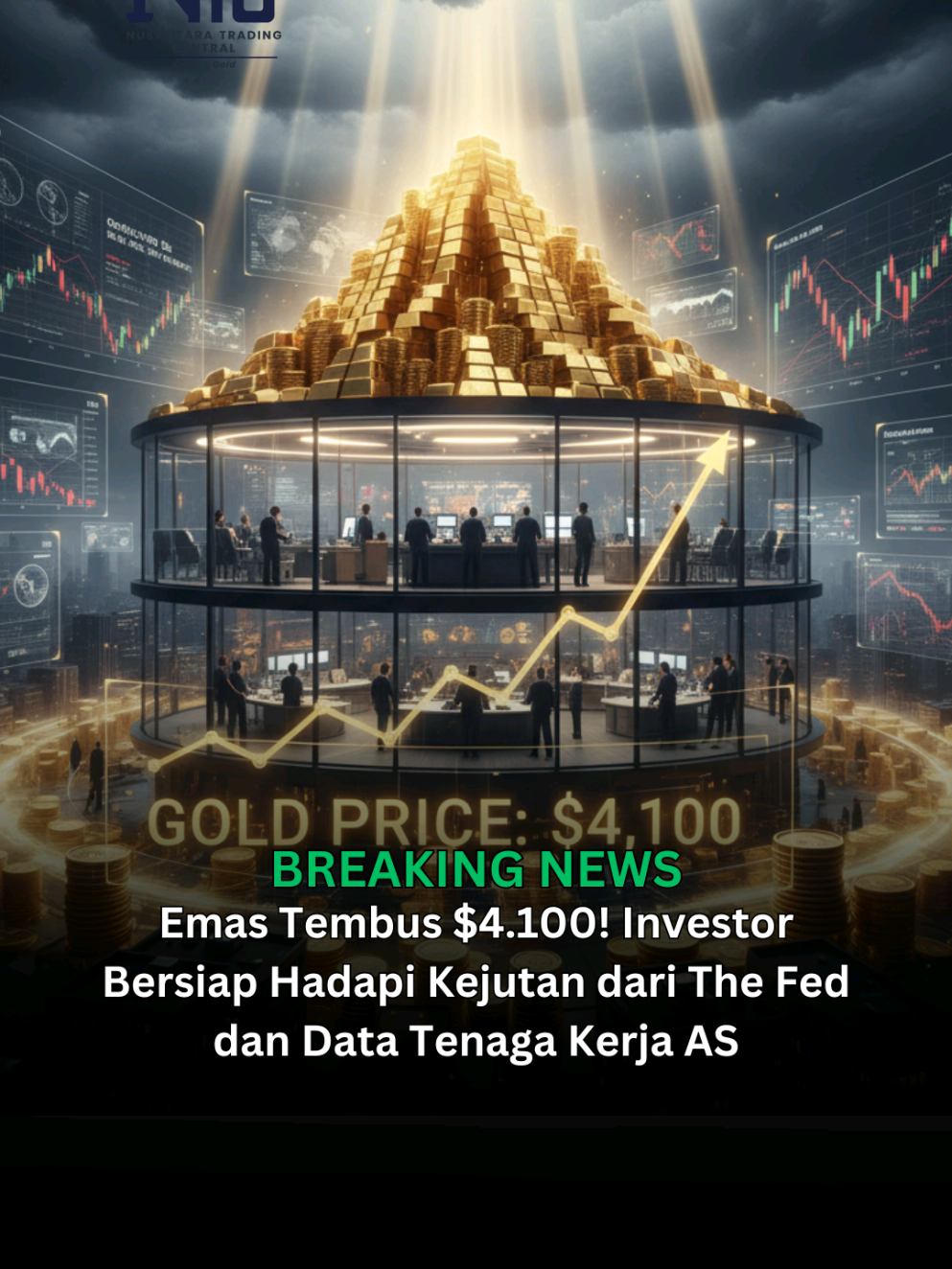 Emas kembali bersinar! Harga emas bertahan di atas $4.100 karena investor beralih ke aset safe-haven menjelang rilis notulen rapat The Fed dan laporan tenaga kerja AS. Kedua data ini jadi penentu arah kebijakan suku bunga yang bisa mengguncang pasar global. Sentimen risiko terus melemah akibat kekhawatiran valuasi teknologi yang terlalu tinggi, membuat emas semakin menarik sebagai pelindung nilai. Sementara peluang pemotongan suku bunga bulan depan turun dari 63% → 46%, sehingga pasar makin waspada. 🔥 Apakah emas akan terus naik? 🔥 Atau The Fed memberi kejutan baru? #Emas #HargaEmas #GoldUpdate #GoldPrice #InvestasiEmas 