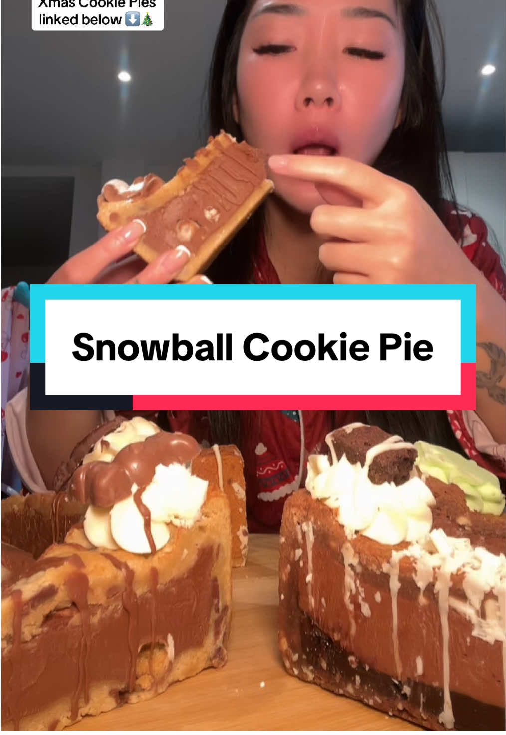 Someone come and take these Xmas cookie pies away from me 😱 #eatwithgg #ggflavour #mukbang #cookiepie #cookies 