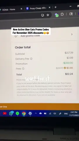 New active Uber Eats Promo Codes For November 2025 discounts #promo #viral #mcdonalds  #FoodTok #ubereats 