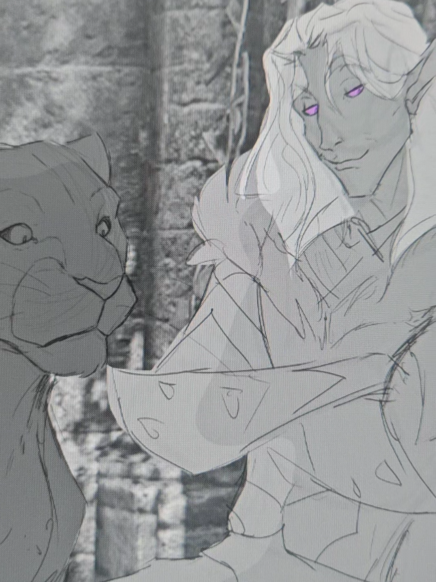 600 lbs of purring #drizzt #drizztdourden #thelegendofdrizzt #guenhwyvar #forgottenrealms 