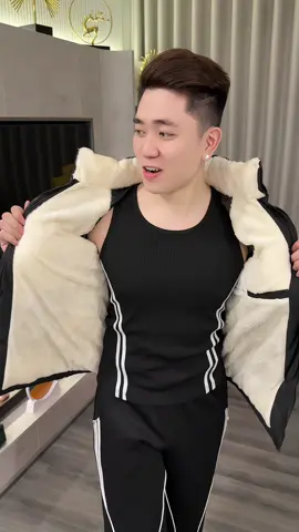 Áo Khoác Phao lót lông cừu cao