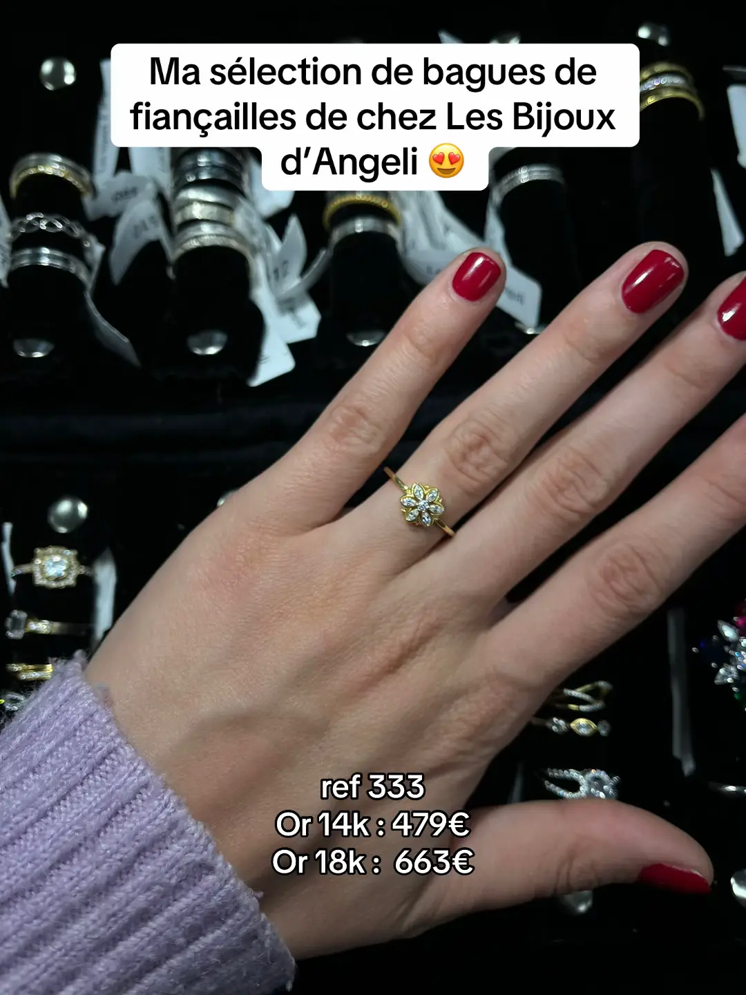 J’ai eu un gros coup de cœur sur la première 😍 Et vous ? 💍  Bijoux de chez @lesbijouxdangeli  Ces modèles existent en or 9k 14k et 18k avec diamants naturels ou de laboratoire ✨ Les prix communiqués ici sont avec des diamants de laboratoire 💎  #fiancailles💍 #bague #mariage #fiancé #fiancaille 