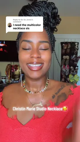 Replying to @So So Jones this is the Solstice Gemstone Necklace from @Christin Marie Studio love!🥰 Color: Deep Gold Length: 16 inches I tagged it for you too love😍 #tiktokshopblackfriday #jewelry #jewelrytiktok #tiktokshopcybermonday #tiktokshopchristmas 