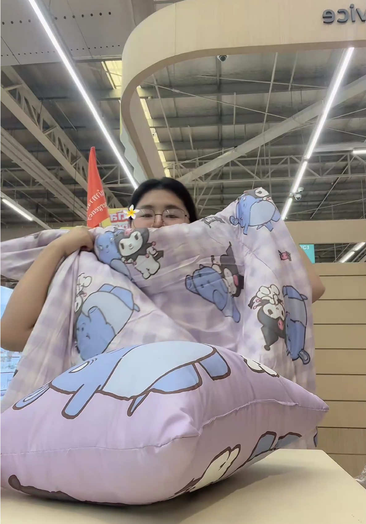 หมอน+ผ้านวม ลายคุโมิ 💜#livehighlights #tiktoklive #ผ้าห่มโลตัส #โลตัสคลองหลวง 