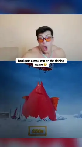 Togi gets a max win on the fishing game 😳 #kickstreaming 