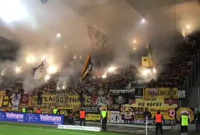 Dynamo auswärts in Aue 🔥💥🖤💛 #foryou #videoviral #dynamodresden #lovedynamohateracism #ultras 