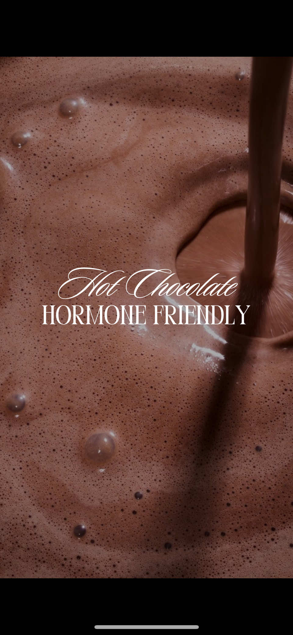 Hormone-Friendly Refined Sugar Free Hot Chocolate ☕ Ingredients: • 250 ml milk of choice (i use full fat cow milk) • 1 tbsp unsweetened cacao powder (magnesium = reduces cramps, supports progesterone) • 1 tsp almond butter (healthy fats to stabilize blood sugar & cortisol) • 1 tsp honey or maple syrup (gentle, natural sweetness) •½ tsp cinnamon (blood sugar support) • 1 pinch sea salt (balances minerals) •½ tsp maca powder (optional, boosts energy & libido, balances estrogen/progesterone) • 1 piece 85% dark chocolate (optional • Drop of vanilla extract Instructions: 1.Warm the milk gently on low heat (don't boil). 2.Whisk in cacao powder until smooth. 3.Add almond butter, honey, cinnamon, salt, and any adaptogens you're using. 4.Froth or blend (immersion blender = velvety texture). 5. Pour into your favorite mug, top with a little cacao dust or cinnamon. Benefits: •Cacao → magnesium, serotonin, and antioxidants for PMS and anxiety. • Healthy fats + honey → prevent insulin spikes. • Cinnamon → helps balance blood sugar and curb cravings. •Маса → adaptogens that support hormone balance and calm the nervous system. It's so filling so share or replace a dessert For more Hormonal Balance: Join the Feminine Diaries Or get my Book (bio) #hotchocolate #hormonalbalance #hormones #christmas #sugarfree 