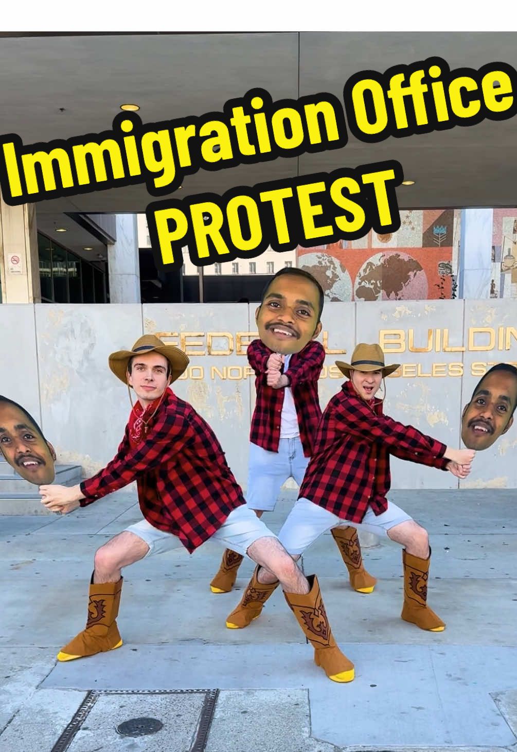 Protesting again at the immigration office for our boy💖 @Anthony Key @Zachary @Evan Papier @Darshan Magdum 