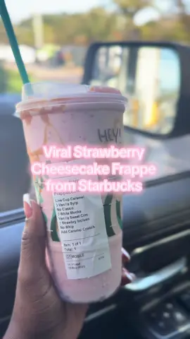 Definitely a 10/10 drink.  I followed the instructions as everyone else minus the whip cream (I’m not a fan) #starbucks #starbucksdrinks #strawberrycheesecake #sweettreat #viral 
