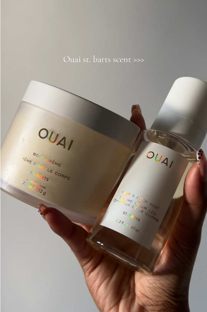 @THE OUAI St. Barts body cream + hair & body mist have become my daily essentials. The cream keeps my skin moisturised for hours and feels so smooth, and the mist adds that warm tropical vibe without being too strong. It’s like a mini vacation every time I use them🤭☀️✨  #ouai #ouaistbarts #bodycareroutine 