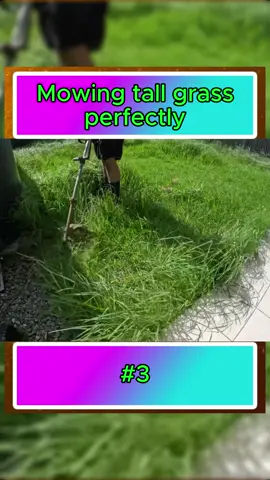 Mowing tall grass perfectly P.3 #workhard #lawncare #gardening #lawntok #asmr 