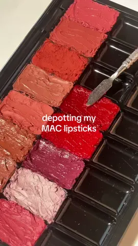 Busy depotting my MAC Lipsticks to create my own custom lip kit 💋. @Natalie Silvia  #GIFTMAC #MACHoliday