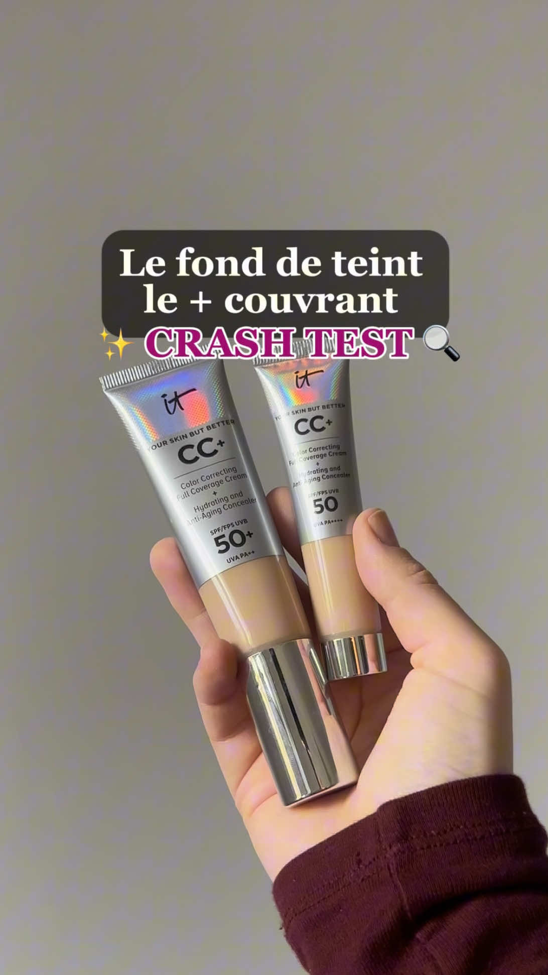 C’est le fond de teint le plus couvrant que j’ai testé & en plus ça apporte du soin 🫧✨ publicité La Mini CC+ @IT Cosmetics est désormais dispo en pharmacies ! Moins cher et pratique, c’est le format parfait pour la découvrir 👀 #itcosmeticsfr #maquillage #cccream #makeup #fonddeteintcouvrant 
