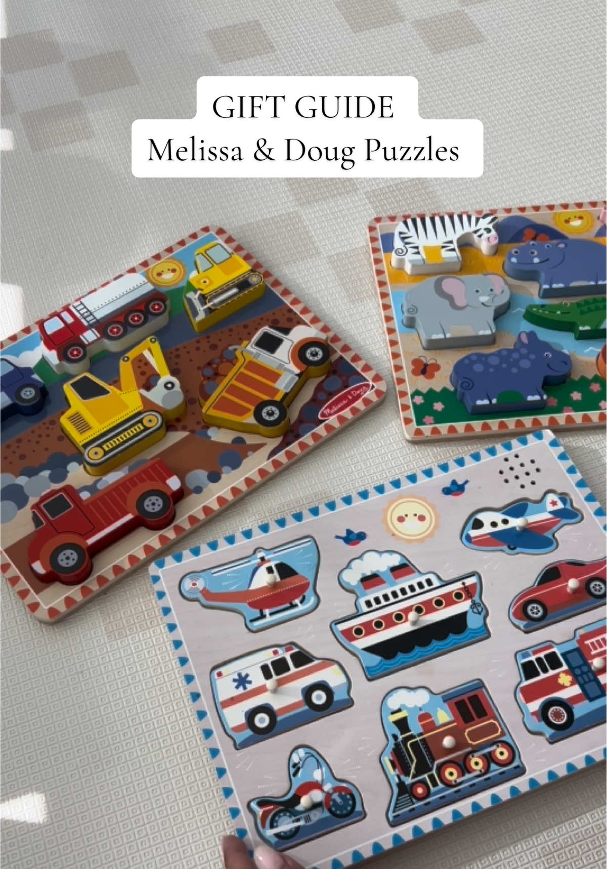 these puzzles keep my son busy for so long & they are built extremely well  the sound puzzles are also a great learning tool for little ones I would highly recommend these for your own kids or to gift somebody  #toddlergiftideas #puzzles #melissaanddoug #amazonfinds #tjxfinds 