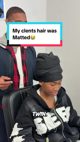 Client came in with matted hair My boy ain’t had a cut in : months so I had to shake him back #vabarber #norfolkva #taperfade #barber #hairline 