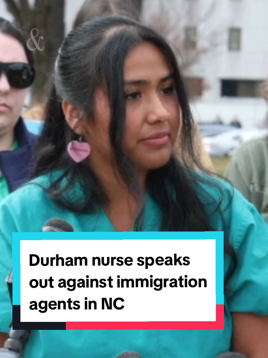 Andrea Cazales, a Durham nurse, speaks at a press conference Wednesday, Nov. 19, 2025, in Durham, N.C. about how the healthcare community has been impacted by recent activity of federal immigration authorities. After at least a dozen people were reported arrested by U.S. Border Patrol agents in the Triangle. 📹 Kaitlin McKeown #immigration #durhamnc #borderpatrol 