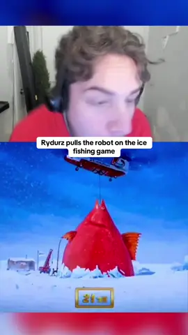 Rydurz pulls the robot on the ice fishing game #kickstreaming 