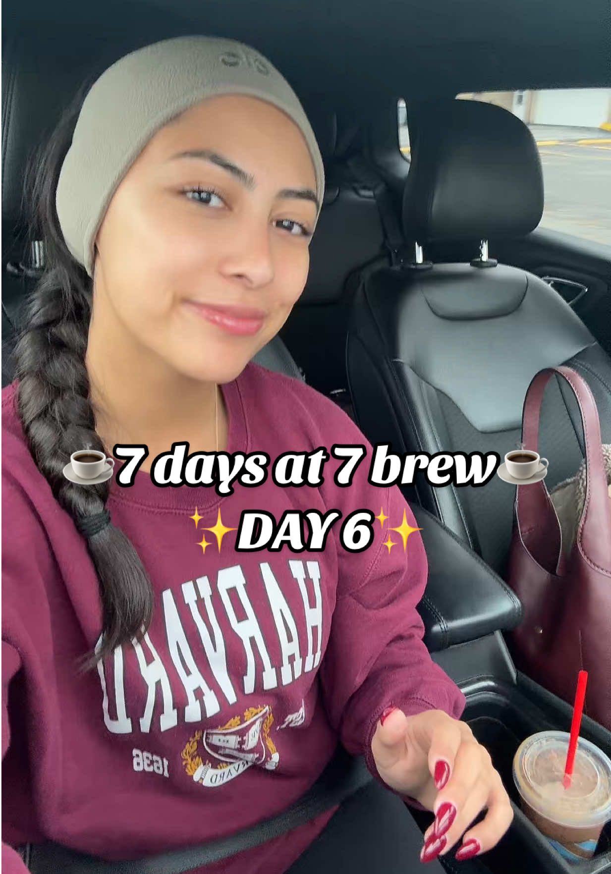 day 6: i got the german chocolate iced & it was free so what a great start to my morning🥰 #7brew #coffee #morningvibes #Vlog #fyp 