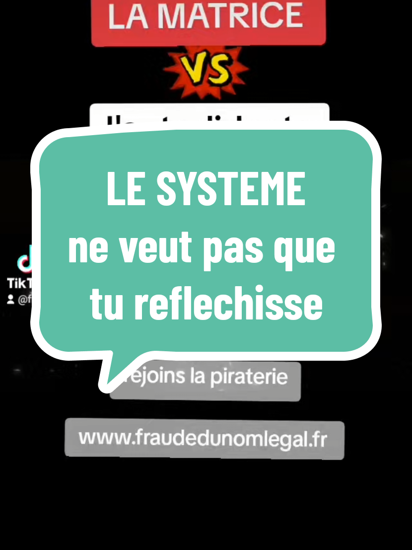 👮‍♂️🚨🏦 Le système ne veut pas que tu réfléchisses. Il te veut docile, silencieux, obéissant… Il te nourrit avec la peur, la dette, les menaces et la fatigue. Parce qu’un peuple qui pense est un peuple ingouvernable. 💥 Ils ne veulent pas que tu comprennes tes droits. Ils ne veulent pas que tu maîtrises tes actes. Ils ne veulent pas que tu te formes. Parce que le jour où tu sais, tu n’as plus peur. Et là… c’est eux qui paniquent. 😏 👉 Forme-toi. 👉 Lis. Apprends. Déconstruis. Analyse. 👉 Deviens autonome dans tes démarches et tes actes. Le savoir, c’est l’arme ultime. Ce n’est pas le système qui te tient… c’est ton ignorance. Change ça et tu redeviens libre. 🏴‍☠️ 🌐 Pour apprendre à agir par toi-même et reprendre le pouvoir : www.fraudedunomlegal.fr