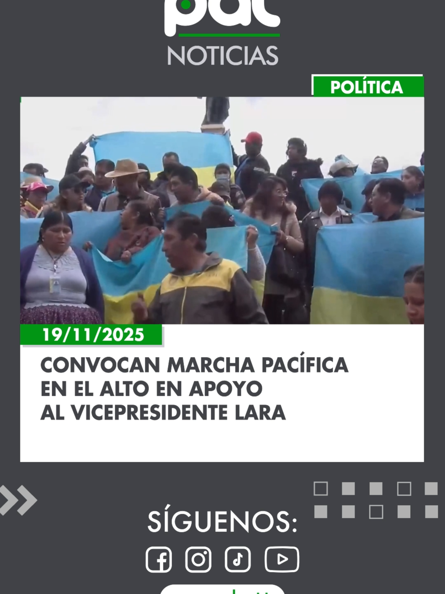 Juan Salazar, coordinador en El Alto del partido del vicepresidente Edmand Lara, convocó a una marcha pacífica este viernes en apoyo a la autoridad. Salazar denunció que se está implementando la 