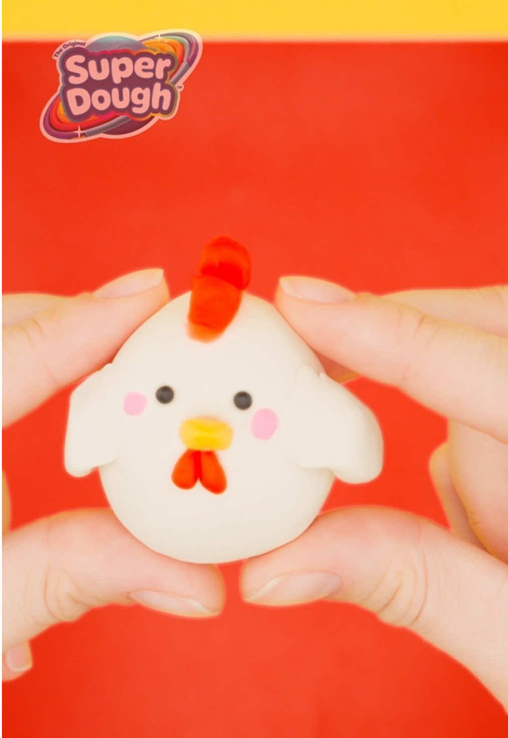 How to make a chicken 🐔 with SuperDough ❤️💛 #diyforkids #craftsforkids #superdough #chicken #dough 