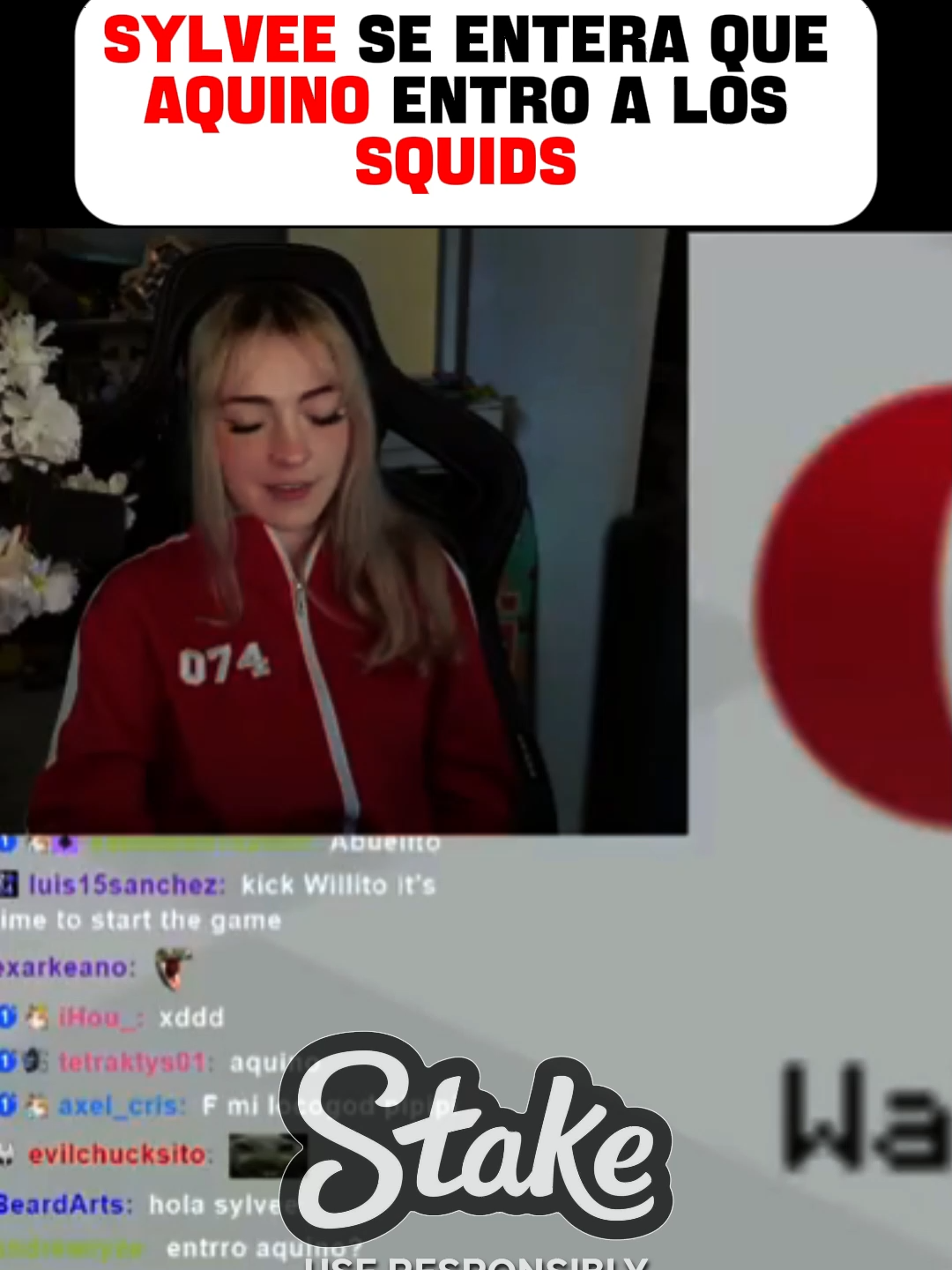 SYLVEE SE ENTERA QUE AQUINO ENTRO A LOS SQUIDS #sylvee #aquino #squidcraftgames #parati #gatchurras😺💘 #kick #fyp #kickperu #chow