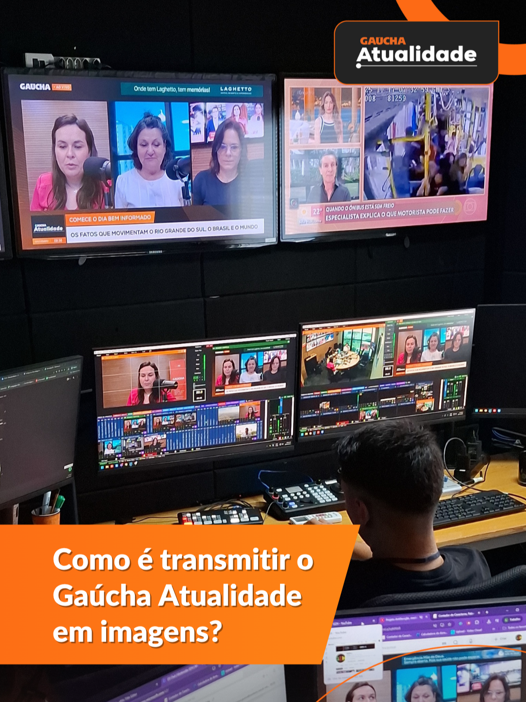 AO VIVO E A CORES 🔴🟢🔵 Tradicionalmente, de segunda a sexta, o Gaúcha Atualidade vai ao ar pelo dial 93.7 FM. Mas o programa também está ao vivo na live de GZH. Quer saber como é transmitir em imagem os programas da Rádio Gaúcha? Confere no vídeo com a editora de lives Luiza Zenobini. 📲 Ouça e assista ao Gaúcha Atualidade, de segunda a sexta, às 8h10min, na Rádio Gaúcha e em GZH. A produção do programa é de @kyanesutelo. Oferecimento: BANRISUL, CDL PORTO ALEGRE, SESI RS, FARMÁCIAS SÃO JOÃO, STOK CENTER, SENAI RS, CARHOUSE TOYOTA e HOSPITAL MÃE DE DEUS #bastidores #rádiogaúcha #tiktoknotícias