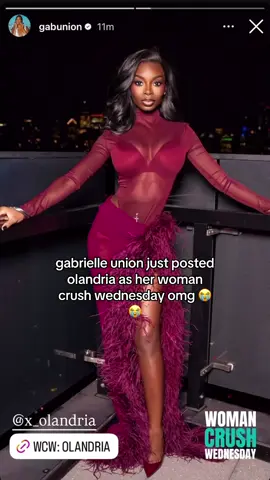 Gabrielle Union has posted Olandria as her Woman Crush Wednesday via Instagram Story & Linkedin #olandria #gabrielle #goviral #foryoupage #trending 