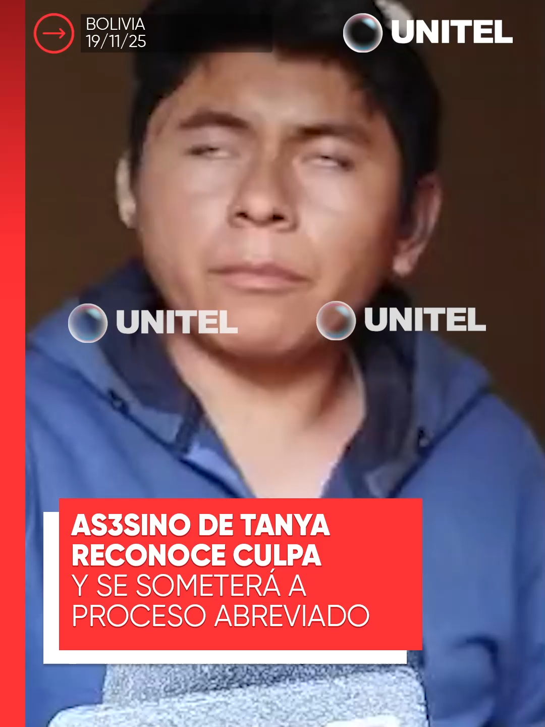Bryan M., as3s1n0 confeso de Tanya, una joven adolescente de Chulumani, pidió perdón a la familia de la víctim4 y anunció que se someterá a un proceso abreviado #Bolivia #Unitel #Seguridad