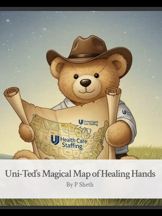 Uni-Ted's Magical Map of Healing Hands #Love #helpinghands #uhcstaffing #unitedhealthcarestaffing #healthcarestaffing #physicaltherapist #appreciation #thankyou @amnhealthcare @ayahealthcare #school #hospital #outpatient #clinic #PT #ot #slp #patientcare #usa #storytime #storytellingtok #new