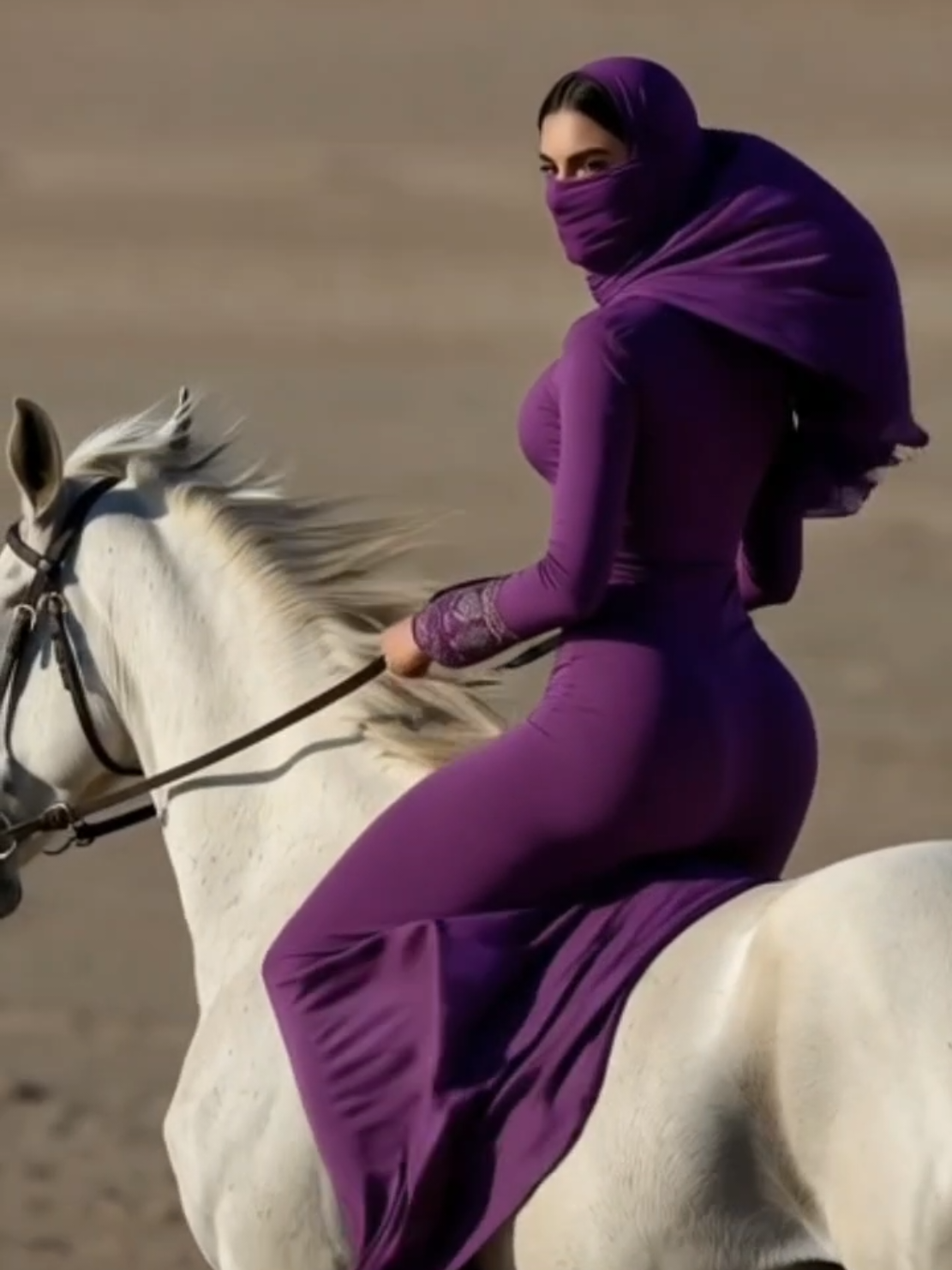 أعشق ركوب الخيل، لكنني سأحب كثيرًا التحدث معك. #saudigirls #hijabgirl #hijab #ai #fyp_arab 