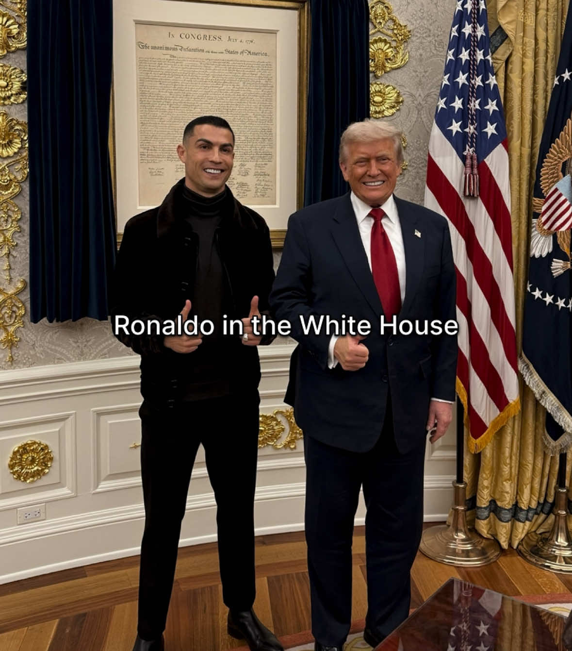 Ronaldo x Trump in White House.🔥☠️#cristianoronaldo #whitehouse #donaldtrump #football #fyp 