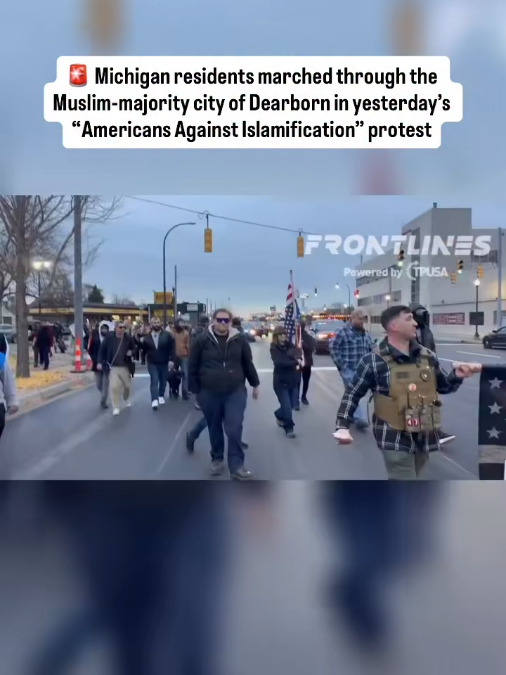 Michigan residents marched through the Muslim-majority city of Dearborn