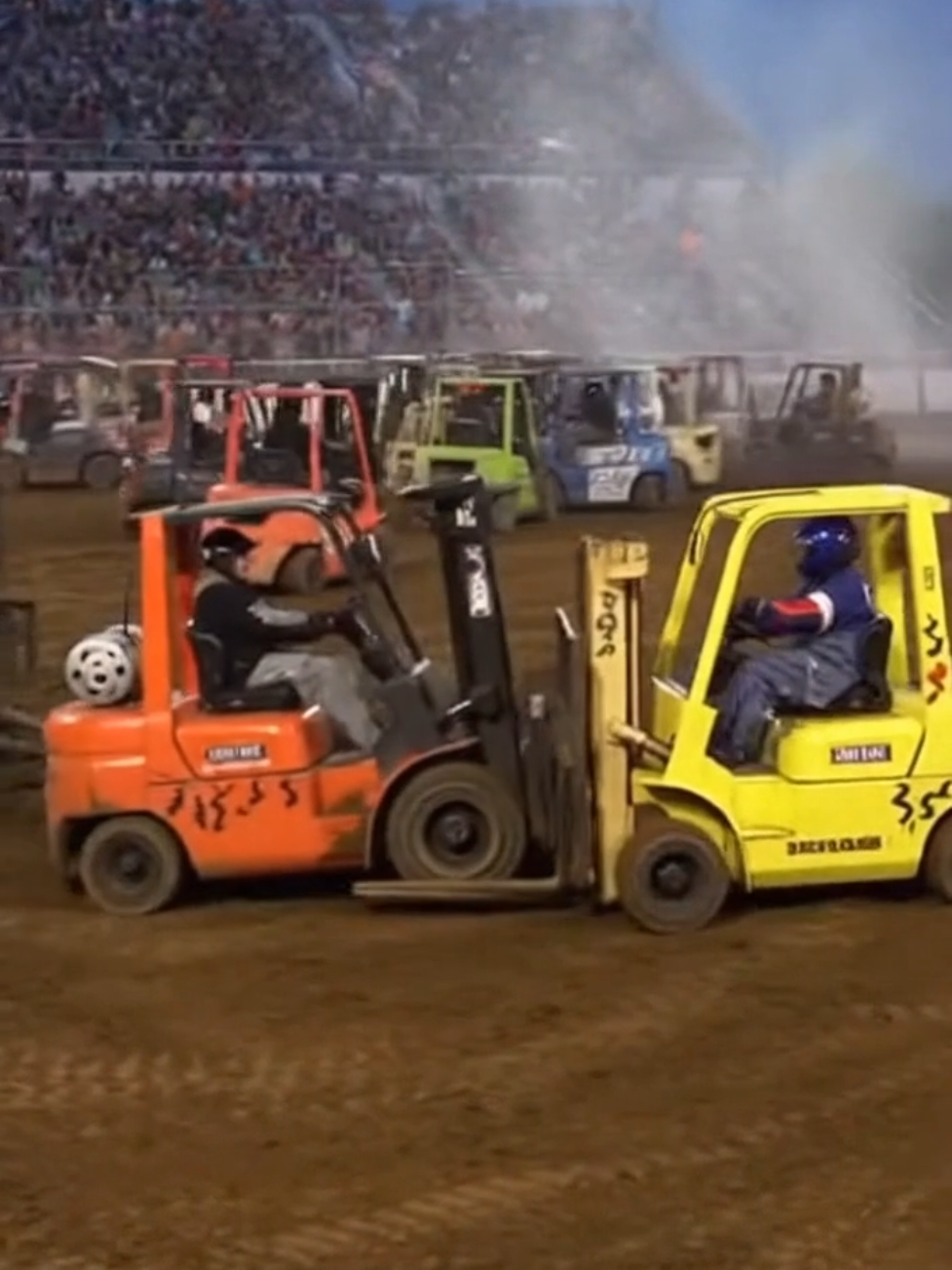 forklift championship demolition derby not real AI generated  #fyp #demolitonderby #forklift #forkliftcertified #fy 