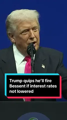 President #Trump suggested he would fire Scott Bessent if the Treasury secretary doesn’t help secure lower interest rates, expressing ongoing frustration with the Federal Reserve’s reluctance to cut rates more quickly. #politics #interestrates #banking #money 