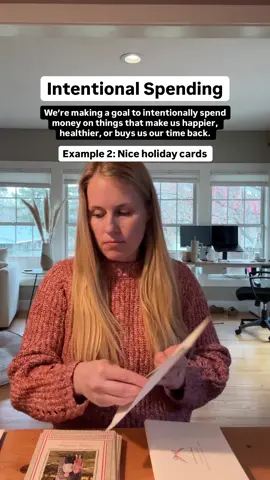 Every year I have a tradition of sending holiday cards to family and friends (especially ones we don’t see often), which brings me SO much happiness.  We always send them the week of Thanksgiving, and include a message on the card of what we’re grateful for each year.  And every year I opt to buy the somewhat fancier cards, because I WANT to. Could I find a super budget friendly option? Sure! But that’s not my goal. To me, the goal with financial freedom isn’t to spend the least amount of money and live the most frugally. It’s to spend intentionally on the things I care about.  I also like to tell myself I’m getting more bang for my buck for sending them earlier, because hopefully they’re up on someone’s fridge for longer 🤣 💬 what’s something you like to spend money on that’s meaningful to your during the holidays? 👋🏻if you’re new here, HI! I’m Hannah, a CPA sharing ways to build meaningful wealth for your family, while still enjoying life today. Follow along for more!  -Hannah #PersonalFinance #financialfreedom #intentionalspending  Spend money on what you value Spending money intentionally 