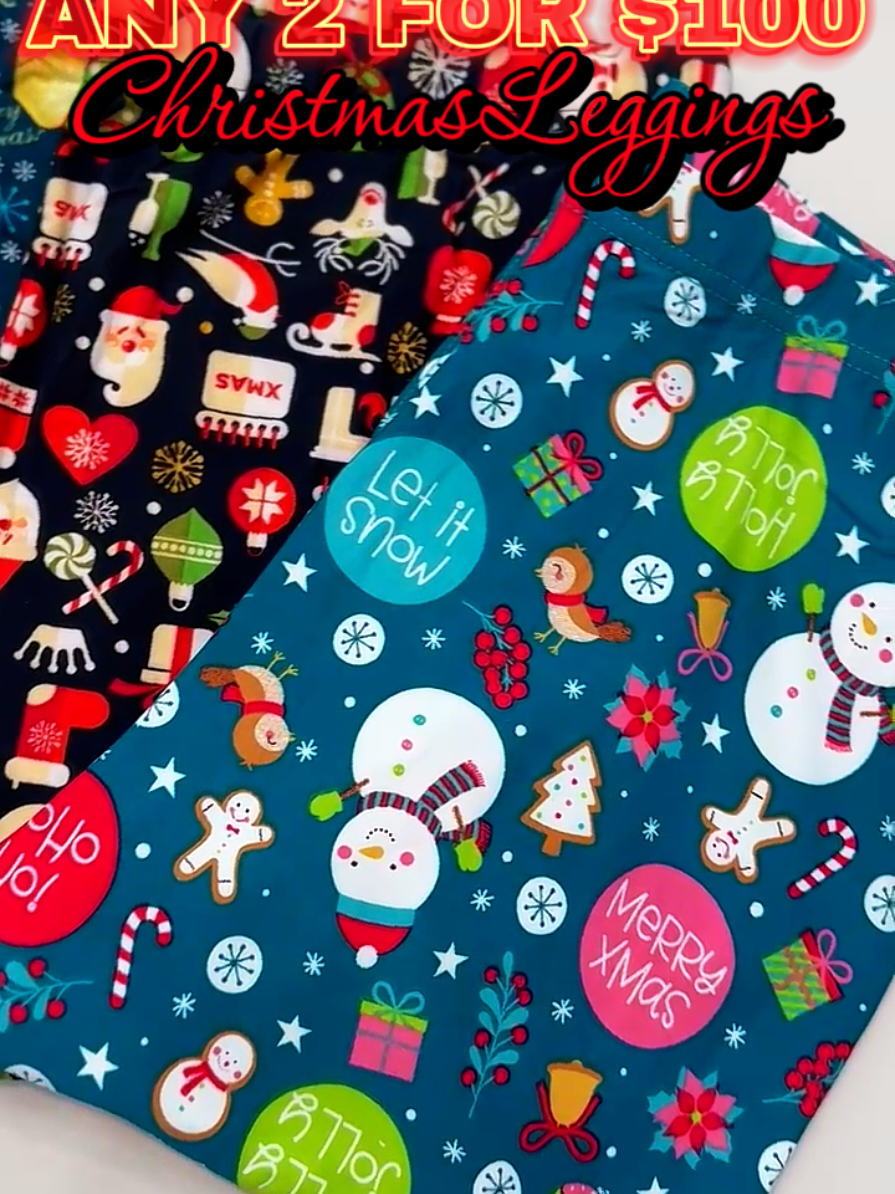 Christmas Leggings🎅🎄 Any 2 for $100  #tistheseason #christmastiktok #trinidad 