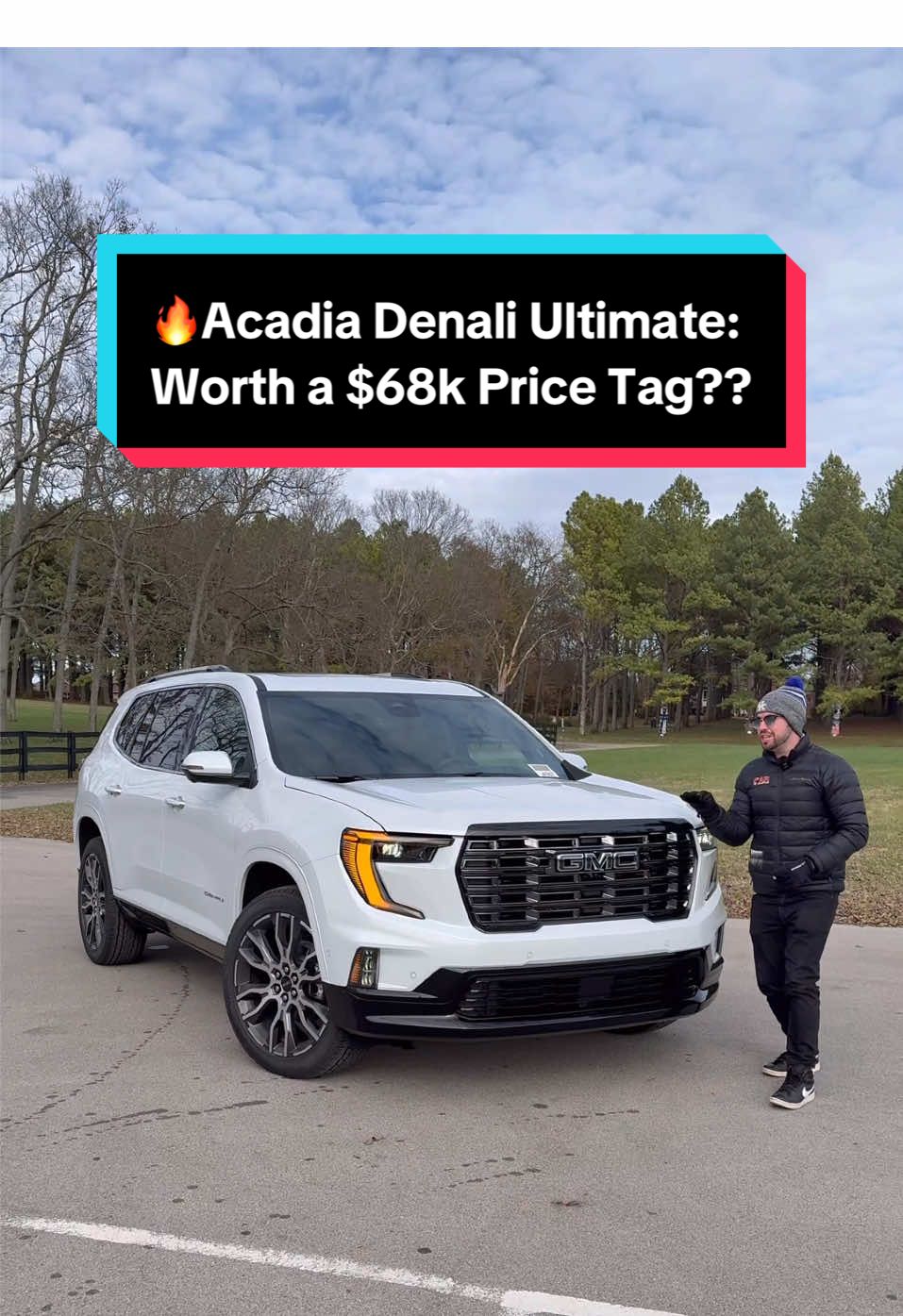 The 2026 GMC Acadia has a new Denali *Ultimate* model… but is it worth a $68,000 price tag?? While certainly nicer than the standard Denali, with brown, massaging leather seats and Vader chrome accents throughout, one thing remains the same: the engine. We wish GMC would upgrade the refinement of the 2.5L Turbo I-4 before putting it in the same price range as an Acura MDX. Would you consider this new Denali Ultimate for your family? #gmc #gmcacadia #carreview #carsofinstagram #cars  