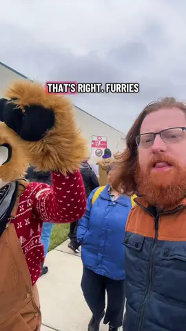 Standing on the right side of history in front of the Starbucks #furry #coffee #job #money #news no contact no coffee! 