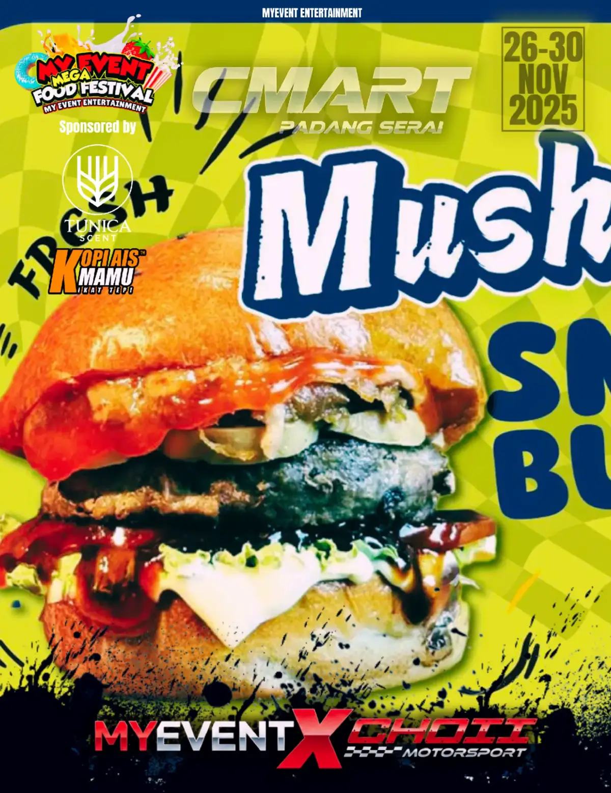 Anda mencari makanan viral? Pastinya di sini Myevent food festival di CMart Padang Serai Mulai 26-30 Nov 25  #myevent #padangserai #padu #eventgempak #foodfestival2025 