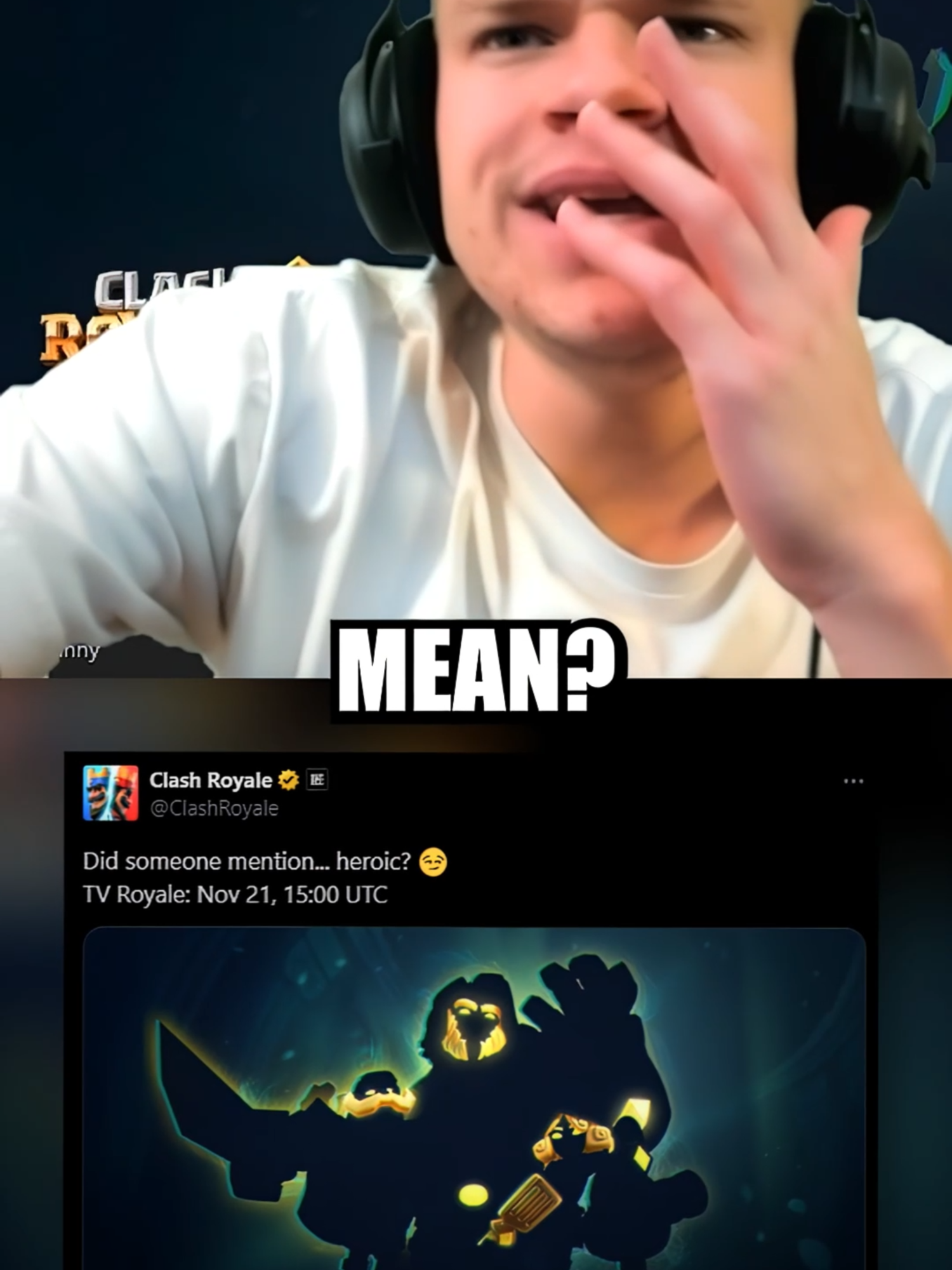 Jynxzi Reacts To A New Heroic Teaser From Clash Royale! 👀🔥 #jynxzi #fyp #jynxziclips #clashroyale