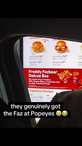bro tryn order the Fredbear meal 😭😭💔 #fyp #fypシ #freddyfazbear #popeyes #fnaf 
