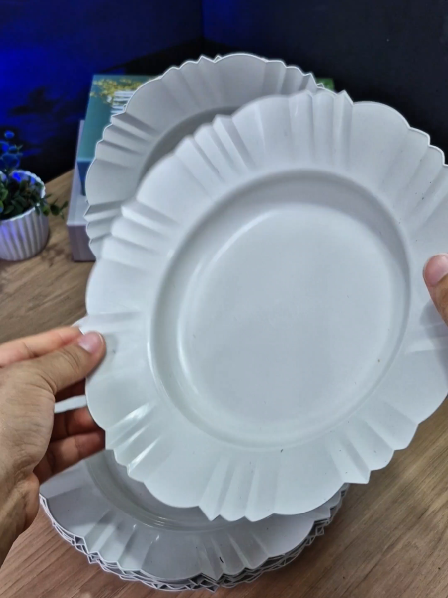 Kit de Pratos Plásticos reutilizáveis para festas e churrasco 